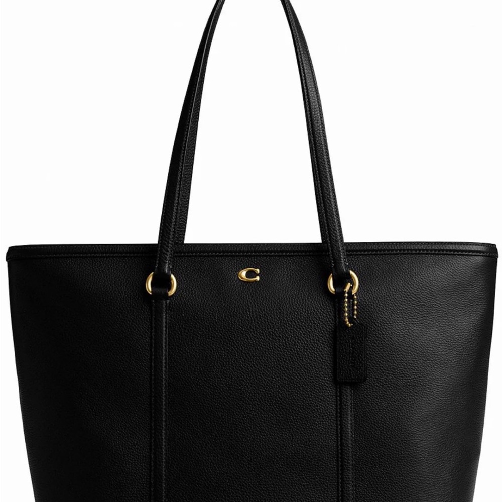 Coach Black Tote with Gold Details